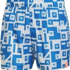 Adidas BOS AOP CLX Shorts Men, bleu/blanc