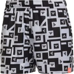 Adidas BOS AOP CLX Swim Shorts Men, noir/blanc