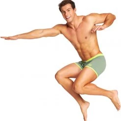 Arena Fundmentals Borders Shorts Men, olive/jaune -Natation Homme Soldes arena fundmentals borders shorts men army soft green 5