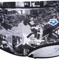 Arena Icons Allover Low Waist Shorts Men, noir/blanc -Natation Homme Soldes arena icons allover low waist shorts men black multi 3