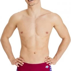 Arena Icons Panel Low Waist Shorts Men, rouge -Natation Homme Soldes arena icons panel low waist shorts men burgundy neon blue 3