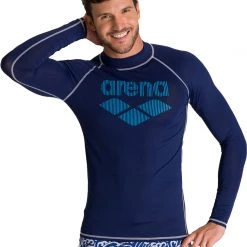 Arena Rash LS UV Vest Men, blanc/gris 12 Arena Rash LS UV Vest Men, blanc/gris -Natation Homme Soldes arena rash ls uv vest men navy 5 1