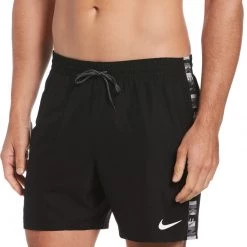 Nike Swim Logo Tape 5" Volley Shorts Men, blanc