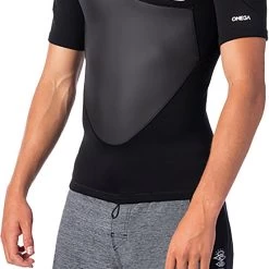 Rip Curl Omega SS Back Zip Jacket Men, noir -Natation Homme Soldes rip curl omega ss back zip jacket men black 2