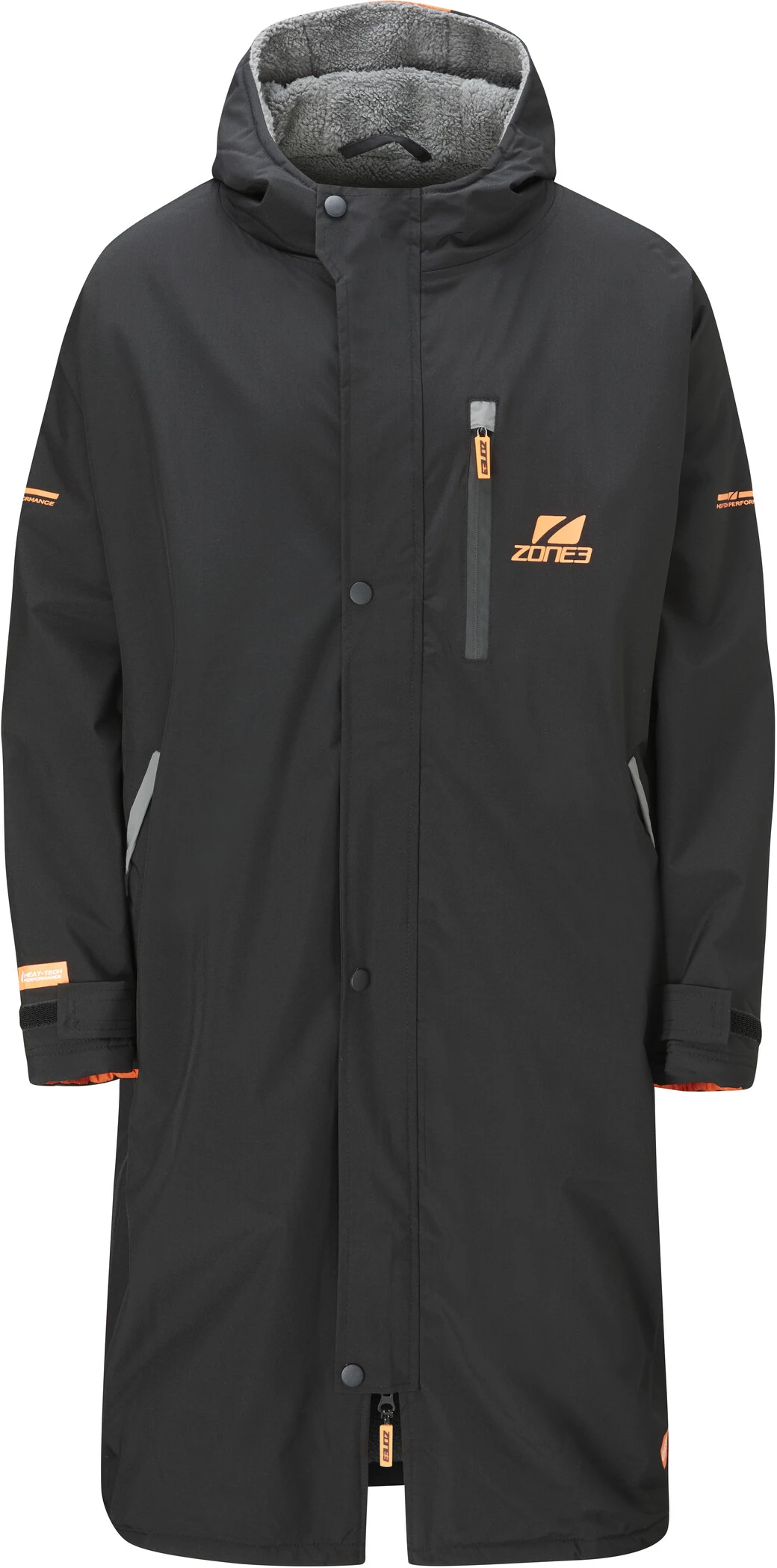 Zone3 Oversized Polar Fleece Parka Robe, noir/orange 3 Zone3 Oversized Polar Fleece Parka Robe, noir/orange