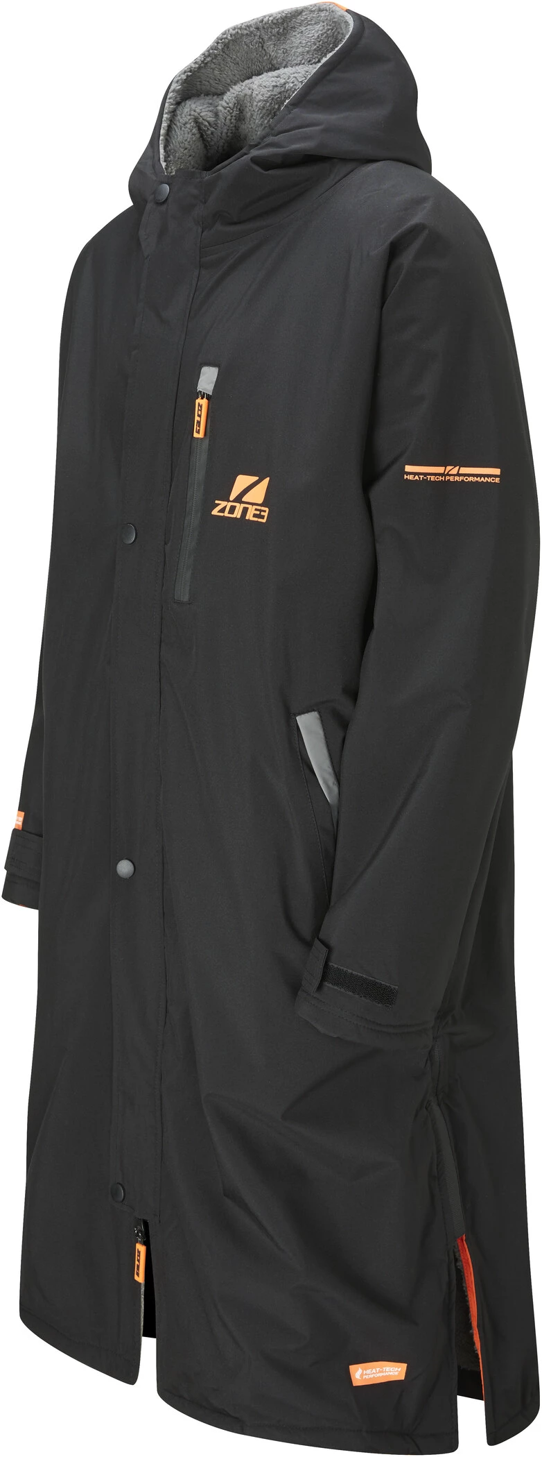 Zone3 Oversized Polar Fleece Parka Robe, noir/orange 4 Zone3 Oversized Polar Fleece Parka Robe, noir/orange – Image 2